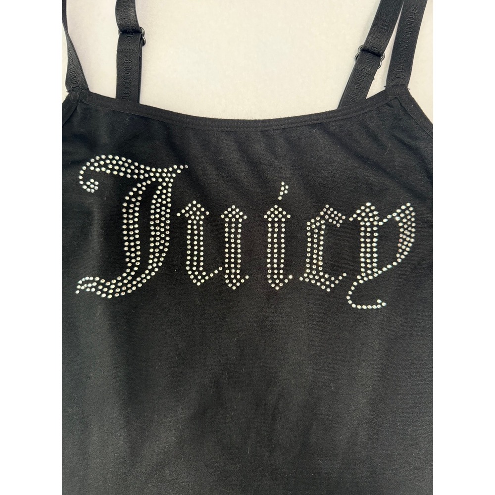 Juicy Couture Intimates Black Rhinestone Gothic Logo Camisole Tank Top S - Picture 5 of 5